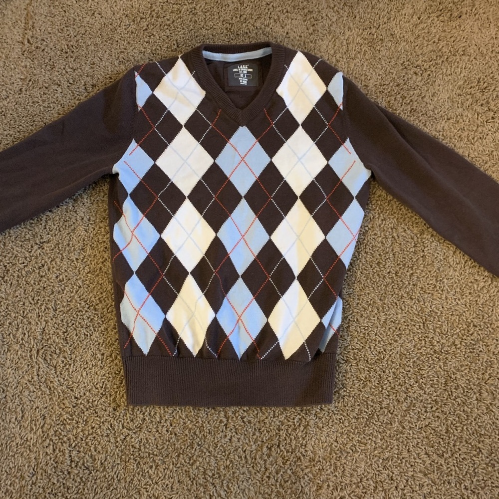 brown argyle sweater